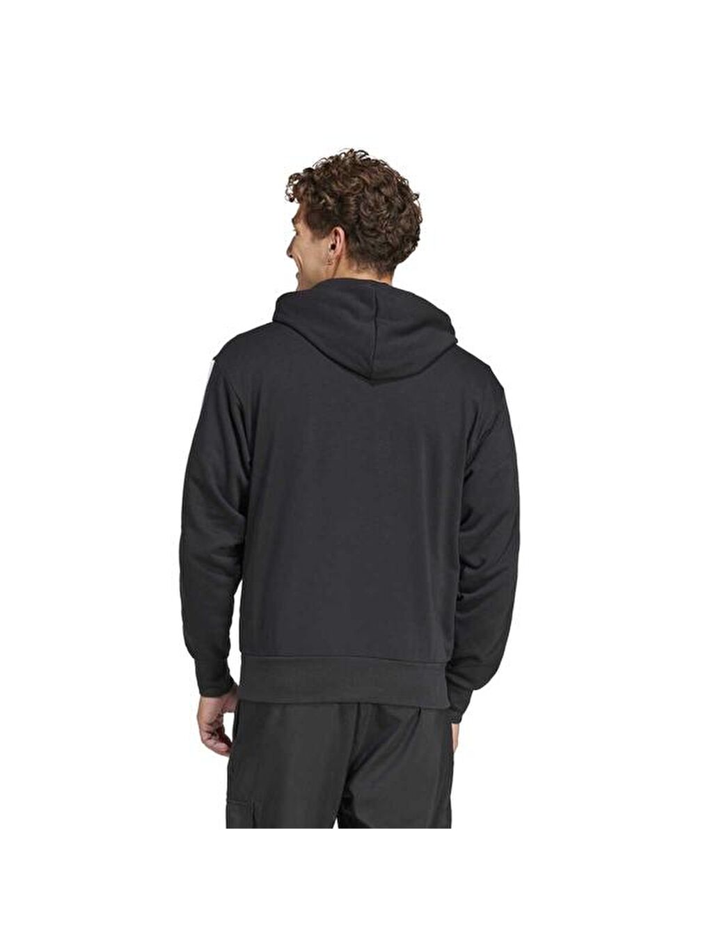 3 Stripes Ft Erkek Siyah Kapüşonlu Sweatshirt-3