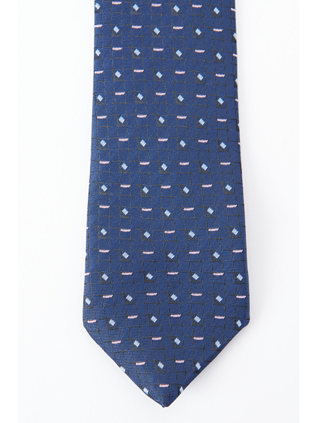 Erkek Lacivert-Mavi Desenli Kravat-1
