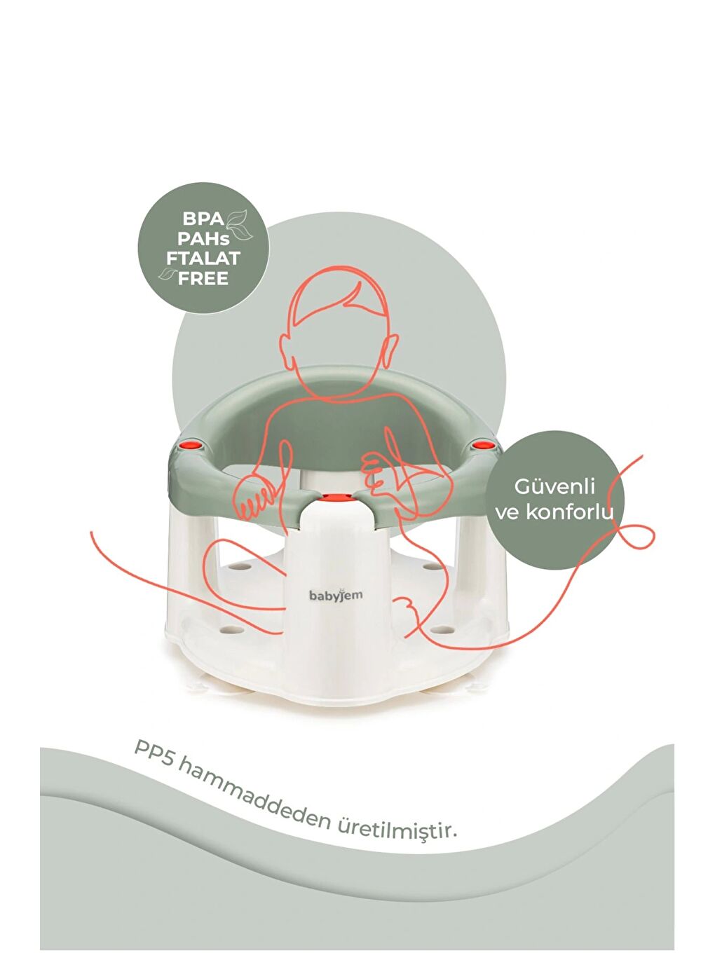 Önden Açılır Mama Sandalye Oturağı Ve Minderi - 2 ' Li Set Soft Yeşil-1