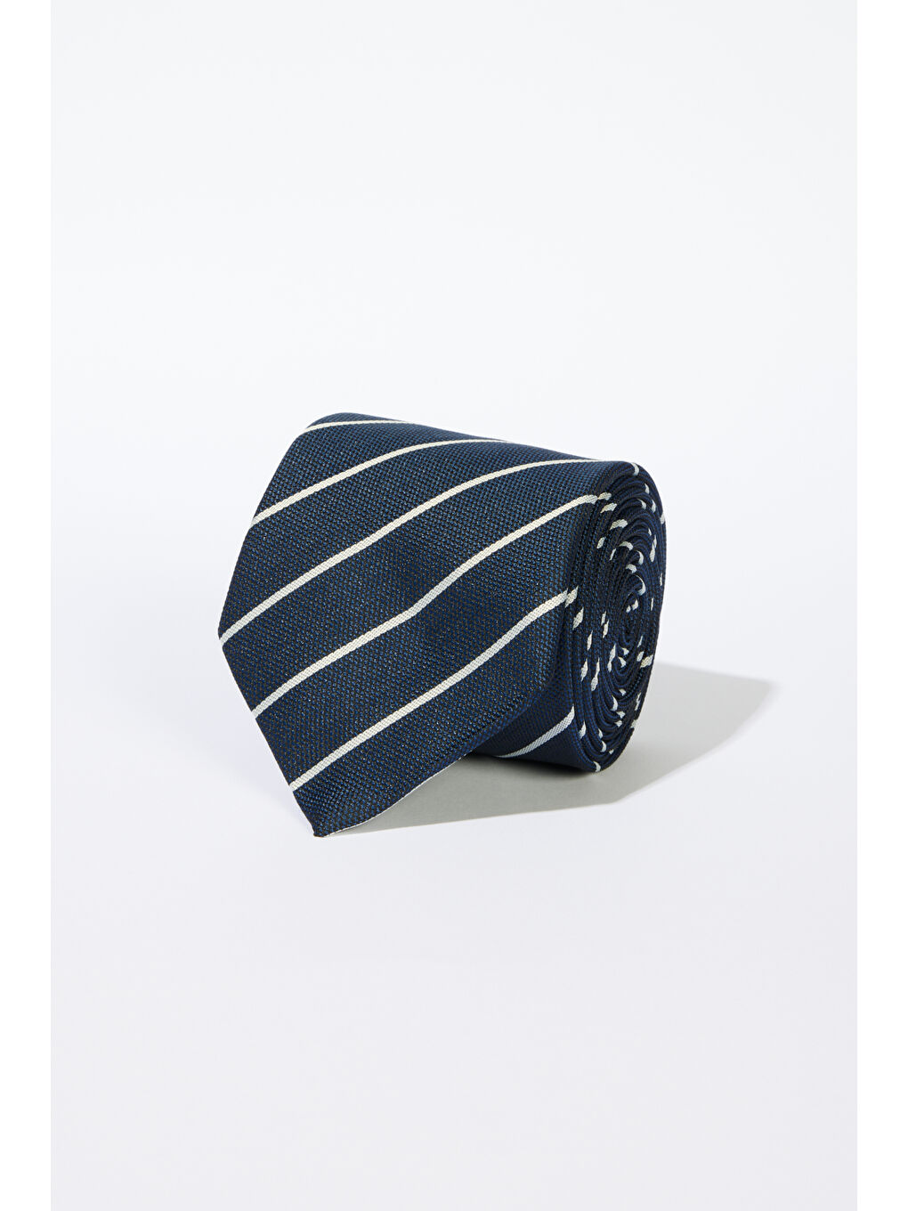 Erkek Lacivert-Beyaz Desenli Kravat
