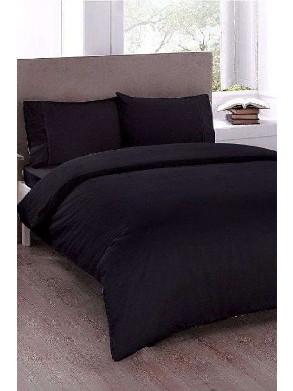 Pure Çift Kişilik Nevresim Seti Siyah-2