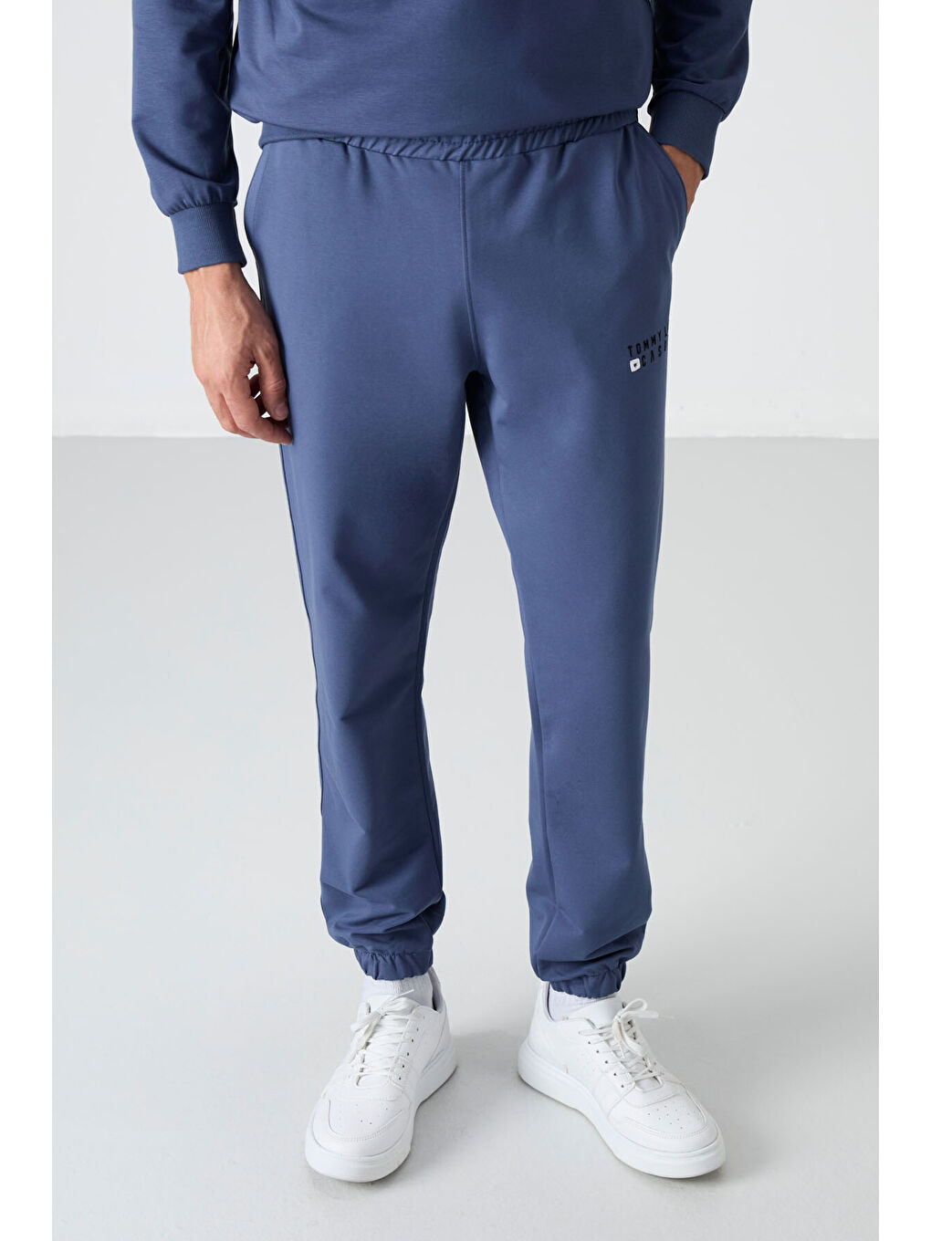 Petrol Casual Bisiklet Yaka Lastik Paça Erkek Oversize Eşofman Takımı - 85120-4