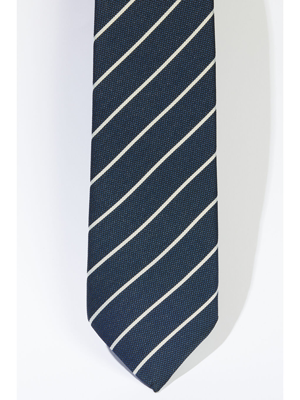 Erkek Lacivert-Beyaz Desenli Kravat-1
