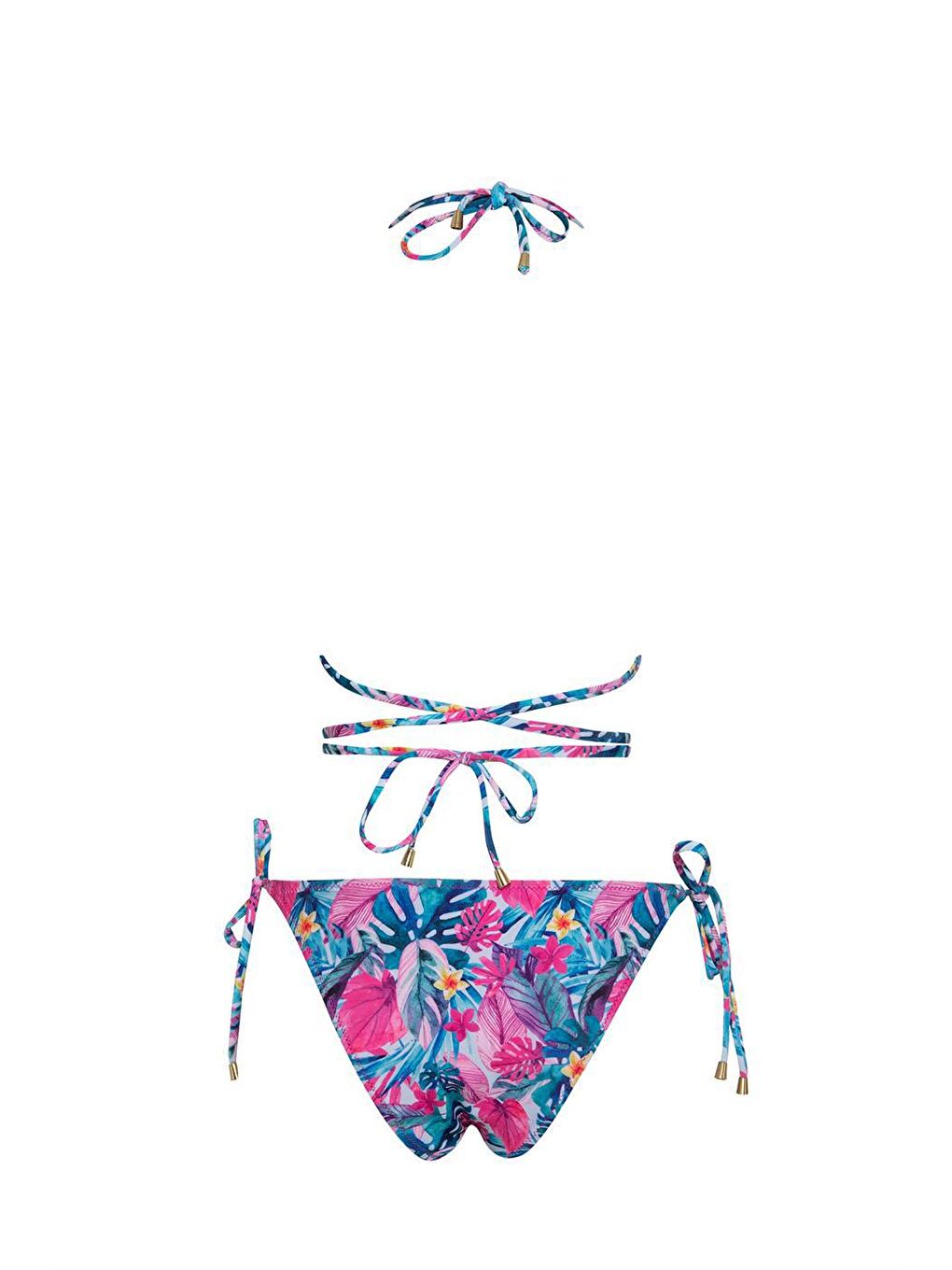 SAILOR moda Pembe Brezilya Üçgen İpli Bikini Takım - 1