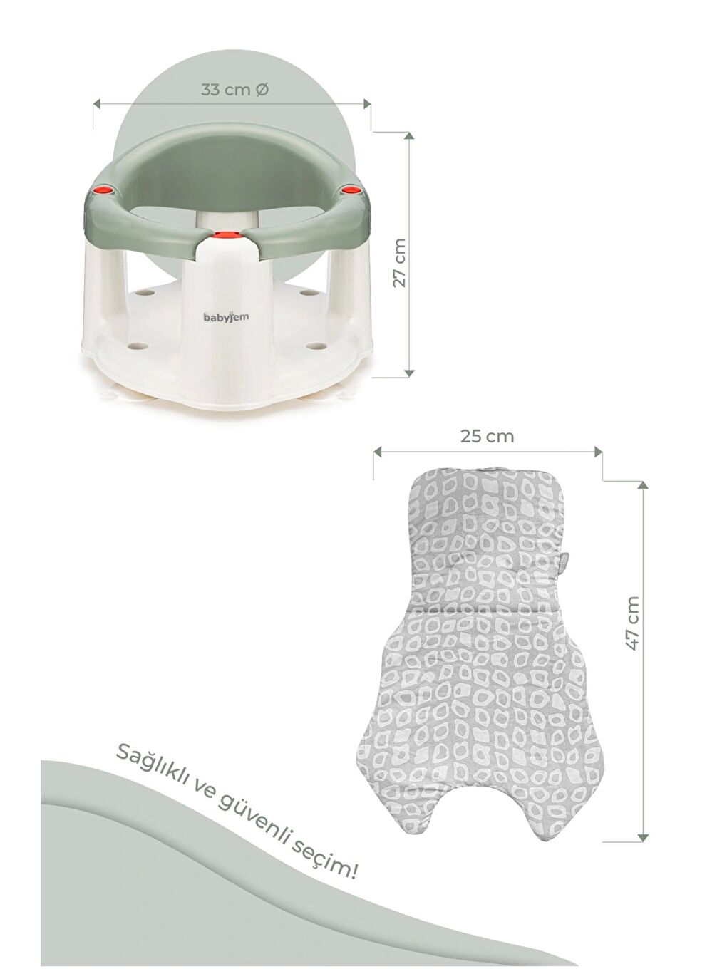 Önden Açılır Mama Sandalye Oturağı Ve Minderi - 2 ' Li Set Soft Yeşil-4