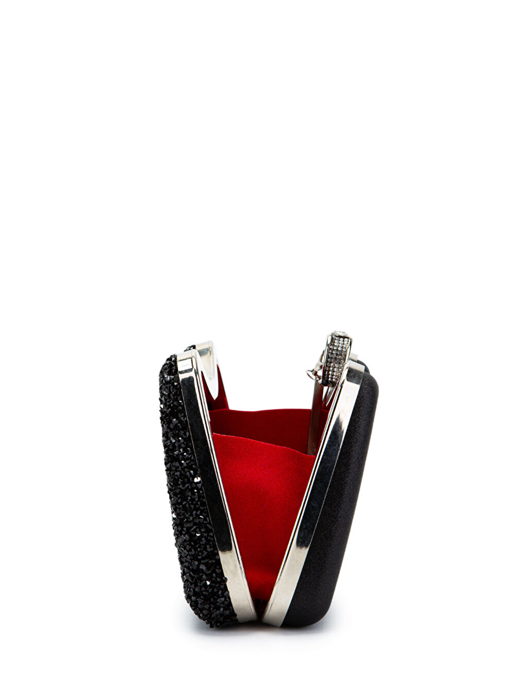 Yüzük Detaylı Taşlı Amanda Abiye El Çantası Siyah-6