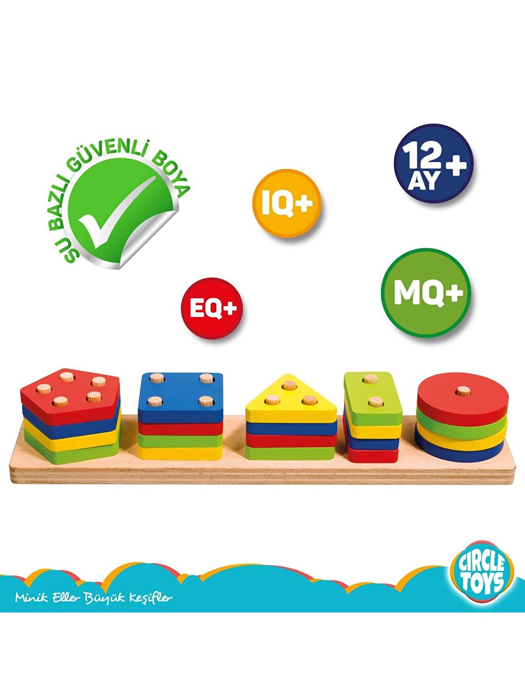 Circle Toys Karışık Ahşap Geometrik Şekiller - 4