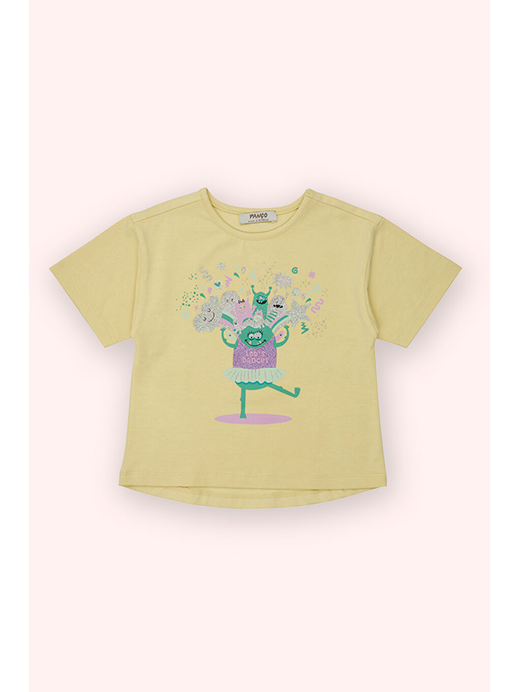 Kız Çocuk Baskı Detaylı T-Shirt Sarı