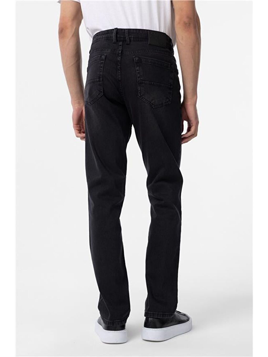 Siyah Regular Denim Pantolon-5