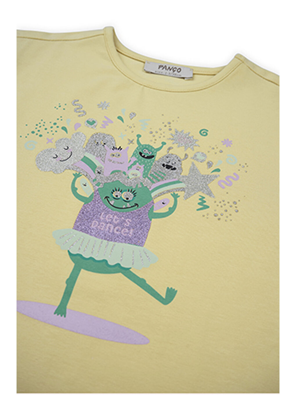 Kız Çocuk Baskı Detaylı T-Shirt Sarı-4
