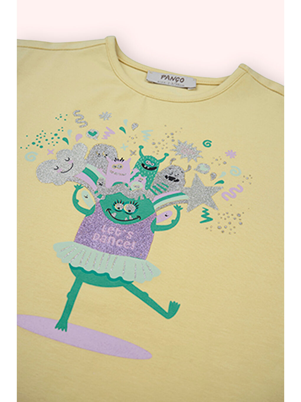 Kız Çocuk Baskı Detaylı T-Shirt Sarı-5