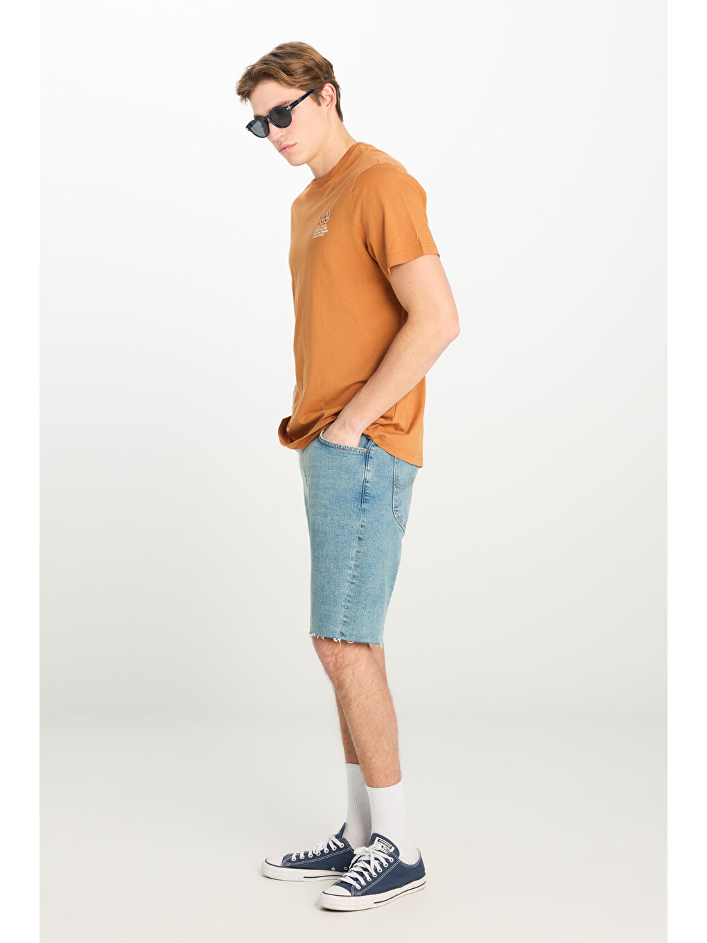 Regular Fit Normal Kesim Normal Bel Açık Mavi Esnek Jean Şort-1