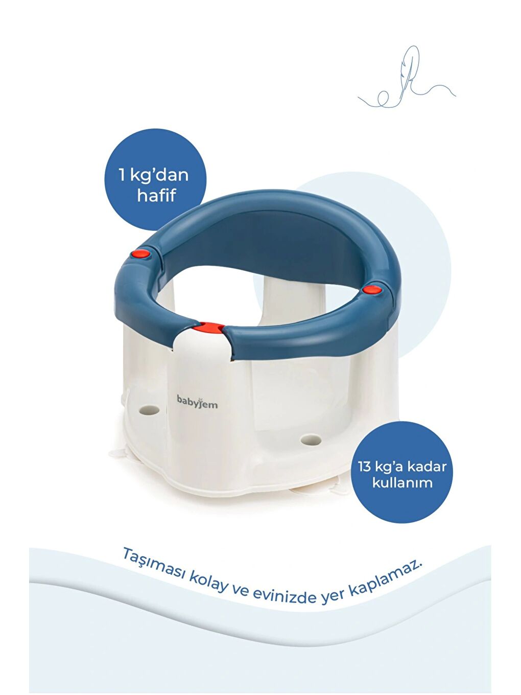 Önden Açılır Mama Sandalye Oturağı Ve Minderi - 2 ' Li Set İndigo Mavi-7