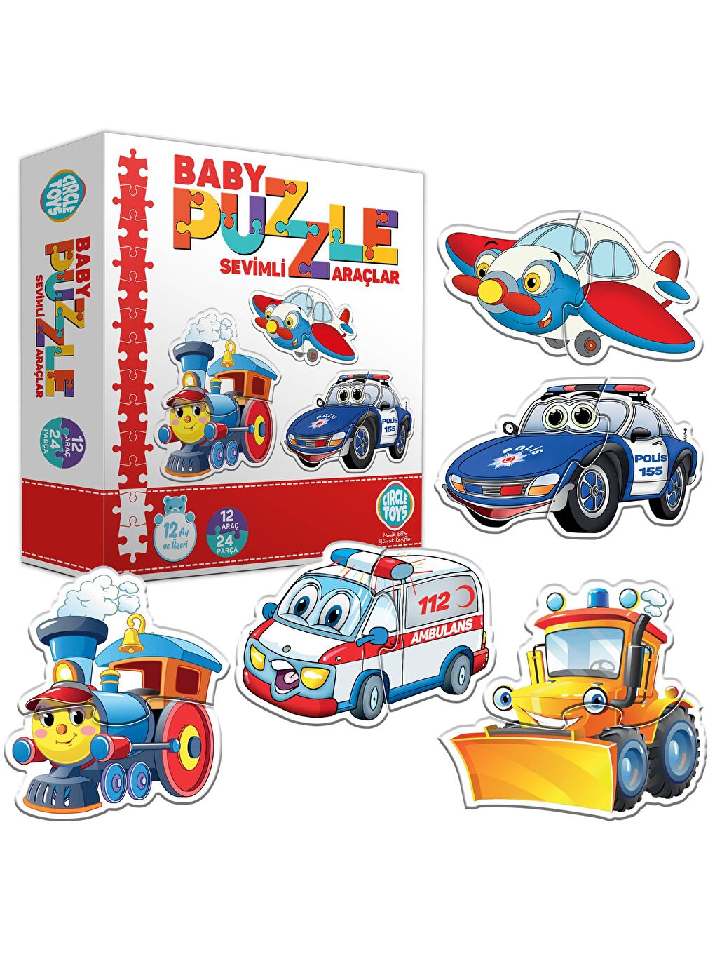 Circle Toys Karışık Baby Puzzle Sevimli Araçlar - 2