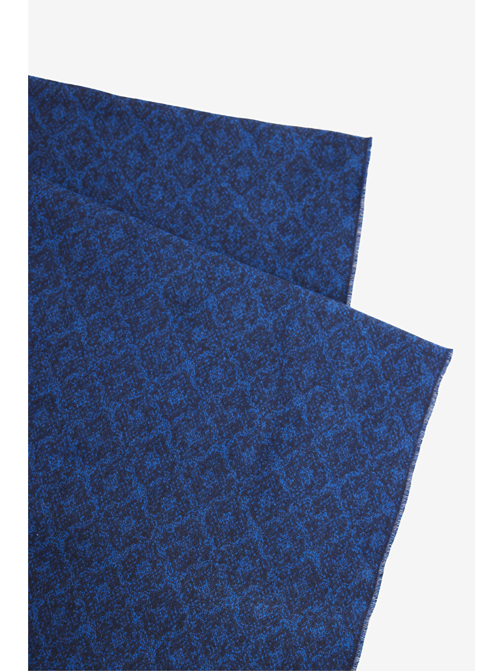 Erkek Lacivert-Mavi Desenli Standart Fit Atkı-1