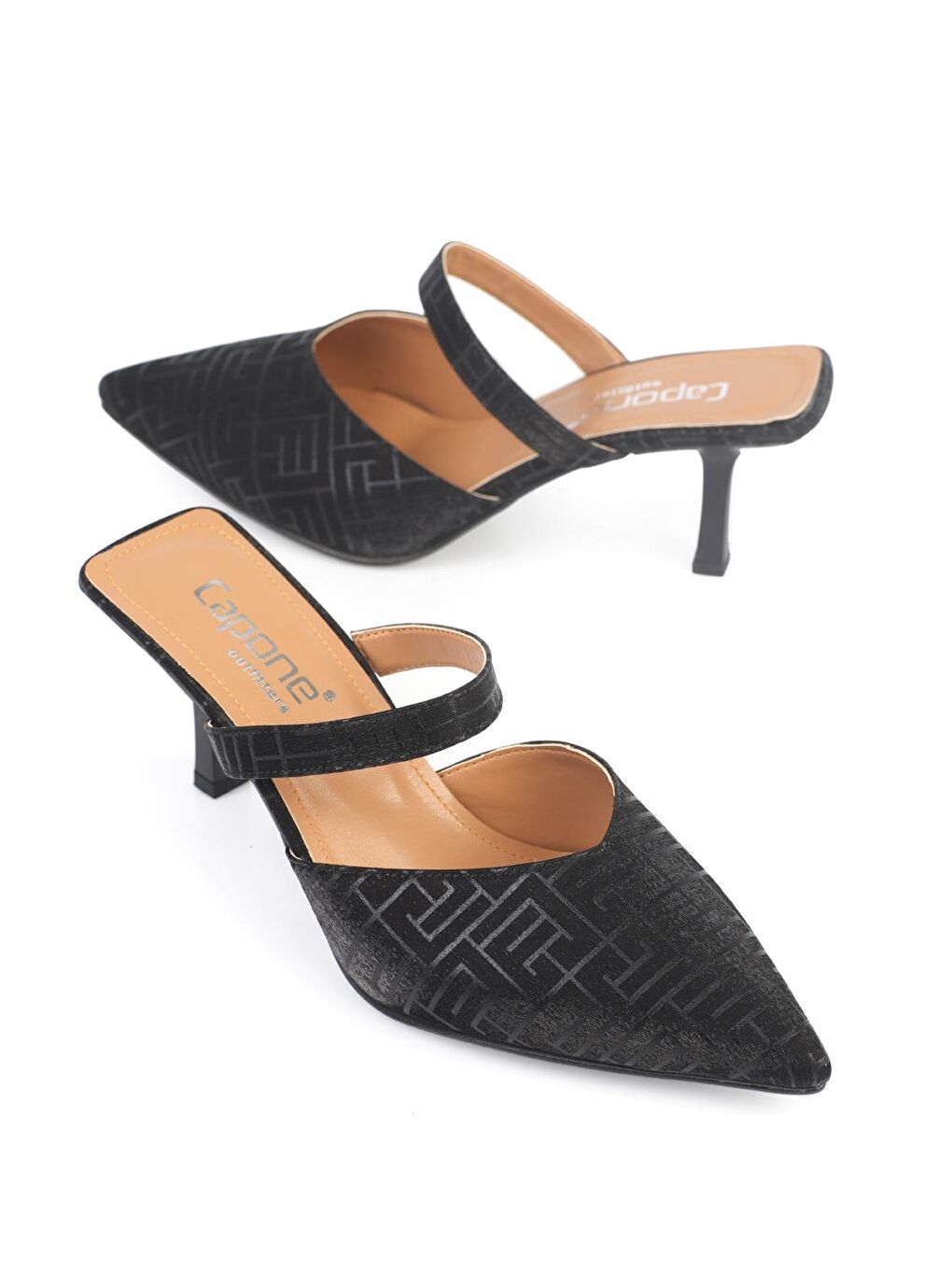 Siyah Kadın Topuklu Terlik-1