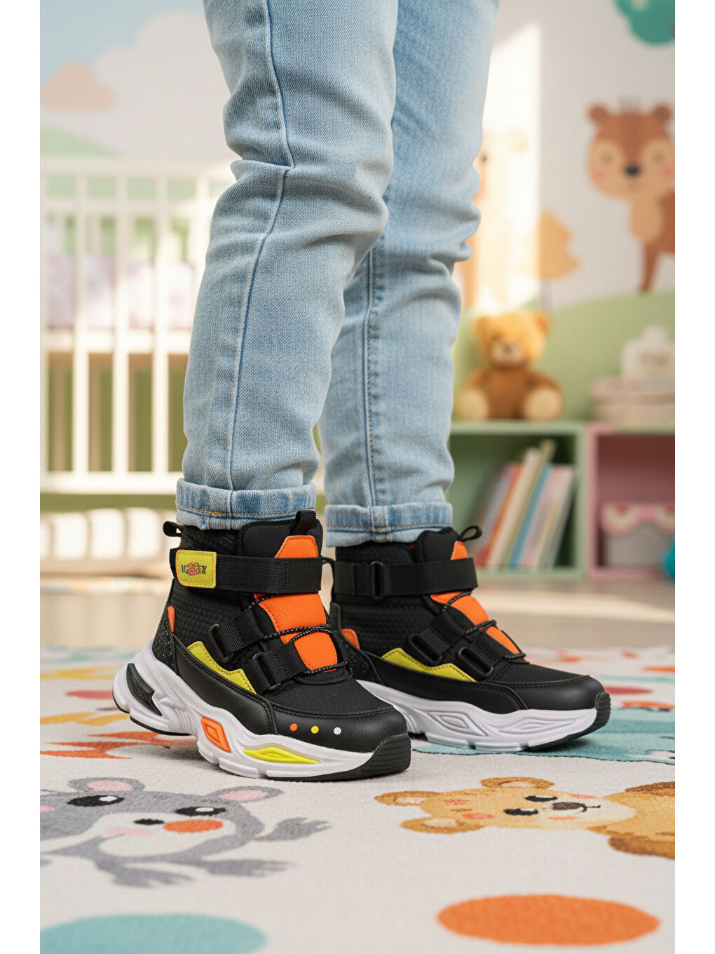 Siyah Cırlı İçi Kürklü Kaymaz Soğuğa Dirençli Erkek Çocuk Bot 2087 P-2