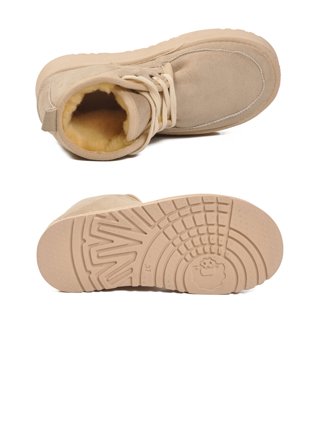 Bej İçi Kürklü Bağcıklı Kadın Bot U-15 Z-4