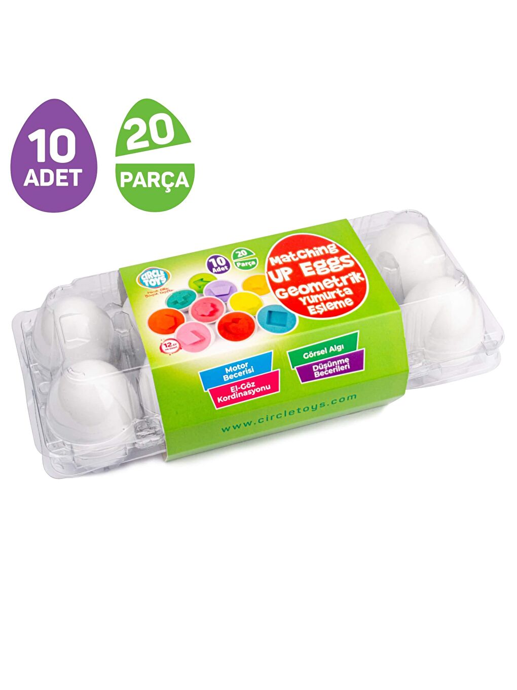 Circle Toys Karışık 10’lu Geometrik Yumurta - 2