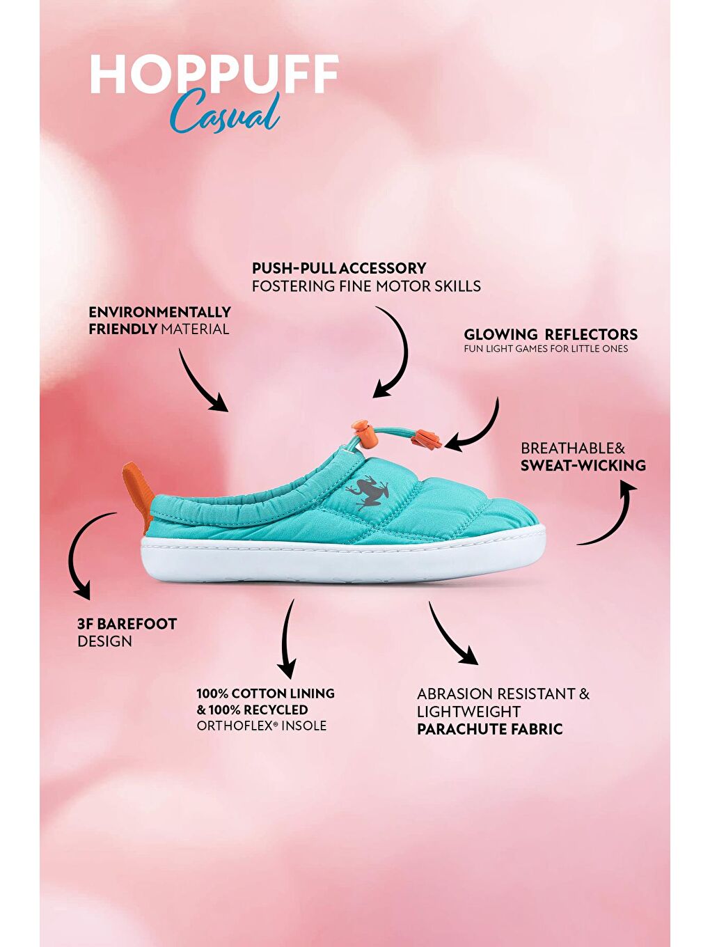 Hoppuff Casual Dinamik Yeşil Barefoot Çocuk Ayakkabı-1