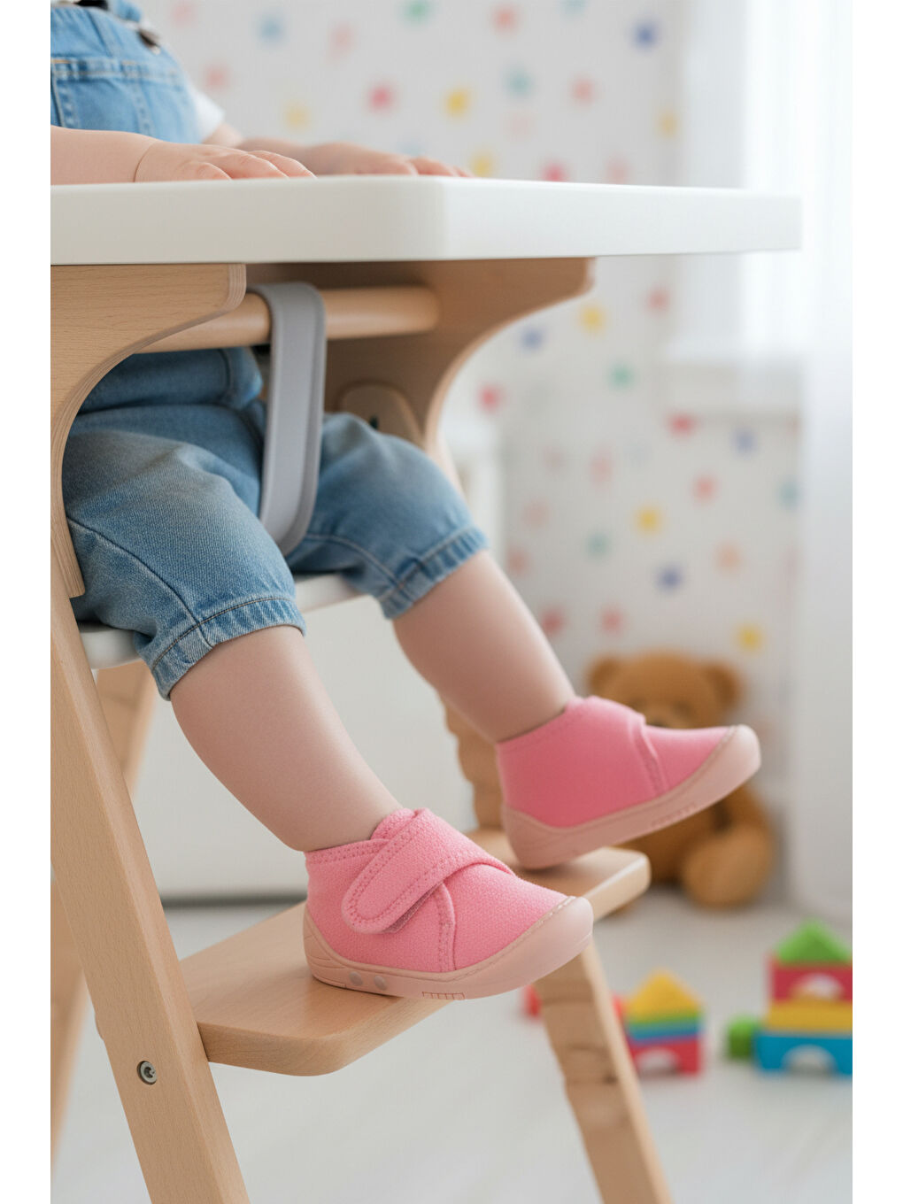 Pembe Süet Cırtlı Bebek Panduf Ba&Ba 058989 B-2