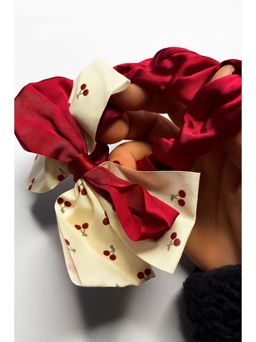 Kırmızı 3 Adet Cici Fiyonklu Saten Simit Toka-2