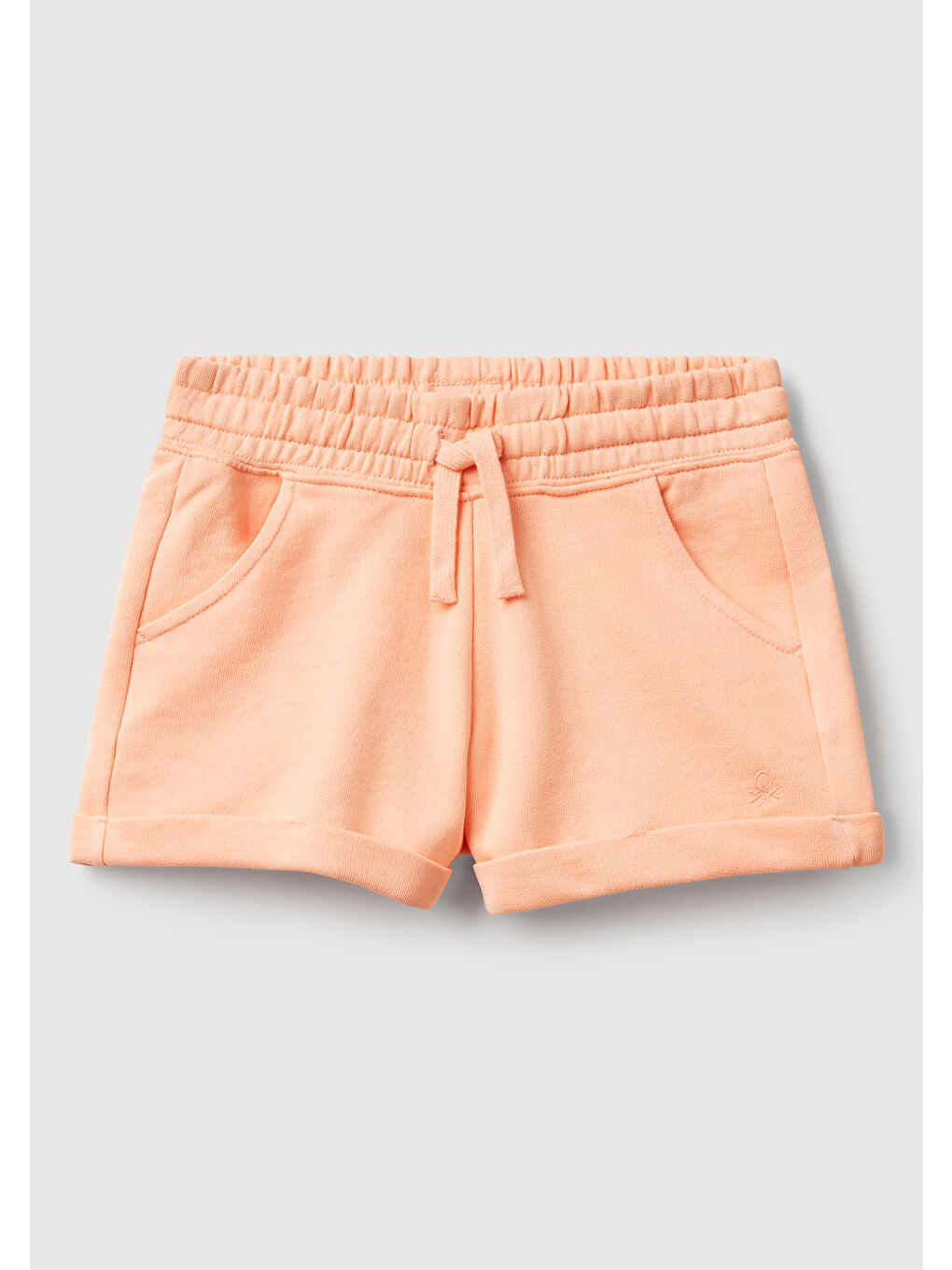 Bej Kız Çocuk Yavruağzı Logolu Sweat Şort