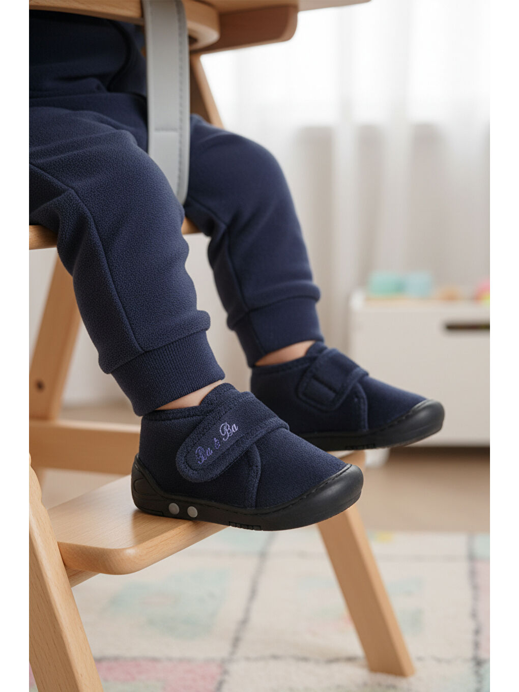 Lacivert Süet Cırtlı Bebek Panduf Ba&Ba 058989 B-2