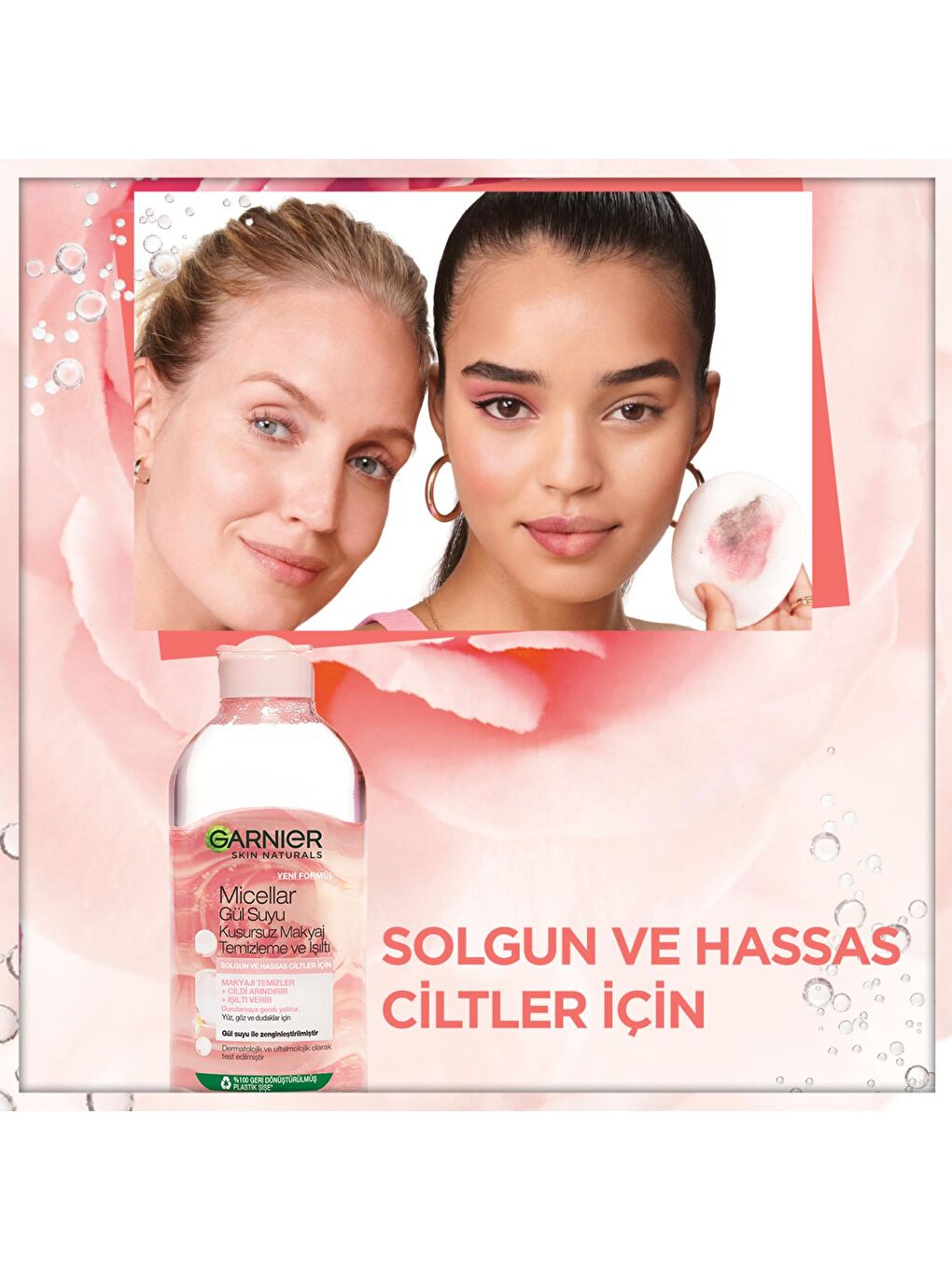 GARNIER Şeffaf Micellar Gül Suyu Kusursuz Makyaj Temizleme & Işıltı 400 ml - 2