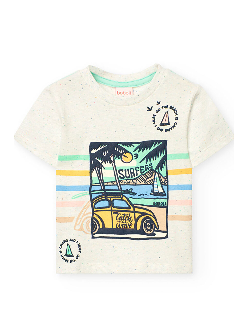 Karışık Surfers Baskılı Erkek Çocuk Tişört-1
