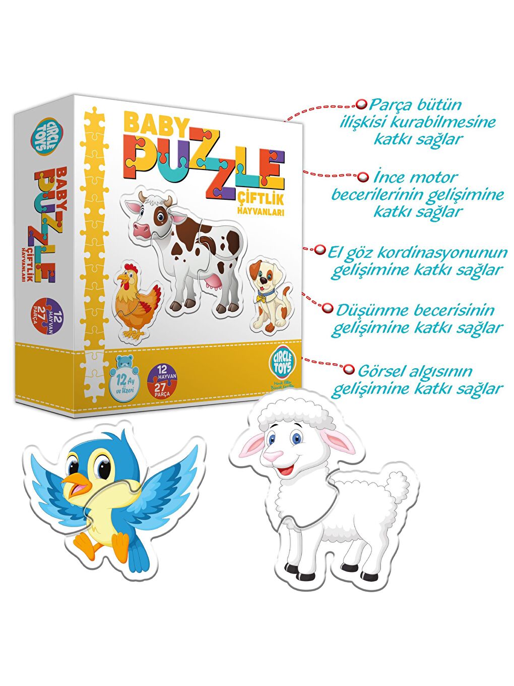 Circle Toys Karışık Baby Puzzle Çiftlik Hayvanları - 2