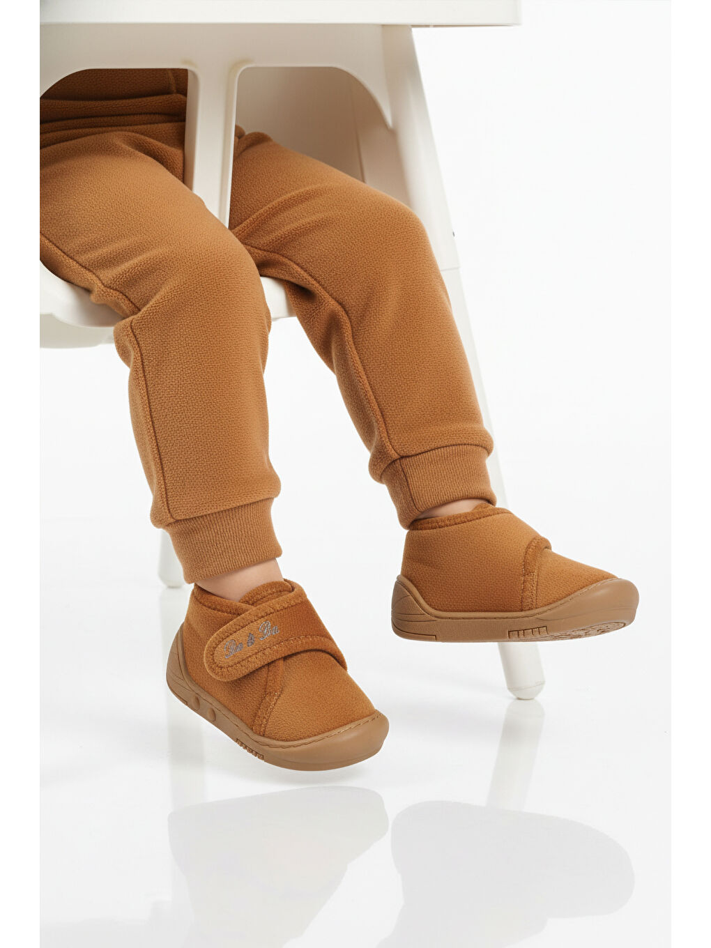 Kahverengi Taba Süet Cırtlı Bebek Panduf Ba&Ba 058989 B