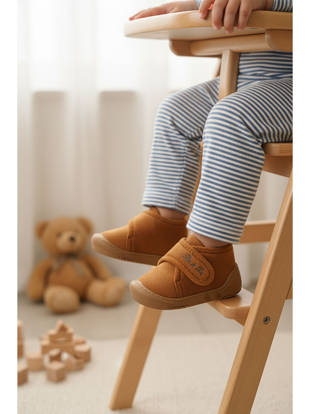 Kahverengi Taba Süet Cırtlı Bebek Panduf Ba&Ba 058989 B-2