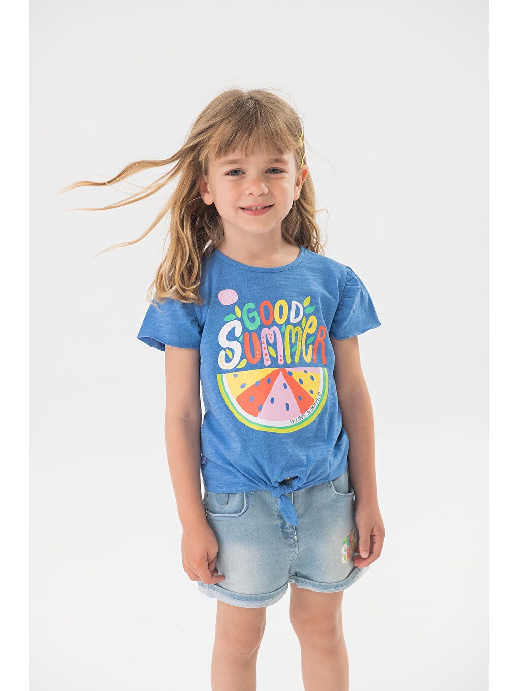 Mavi Good Summer Kız Çocuk Tişört
