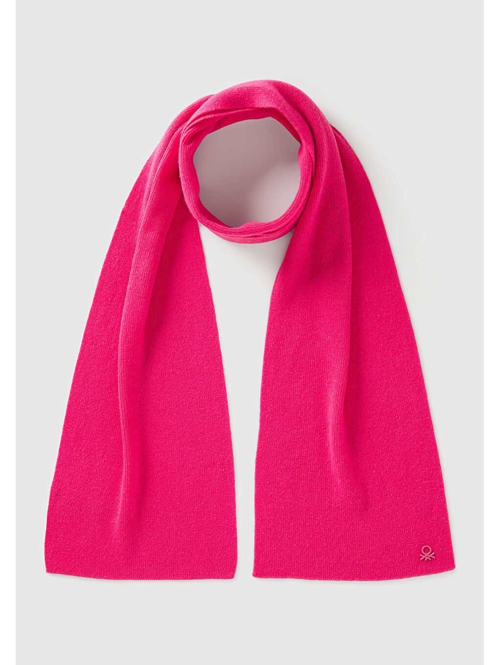 Kız Çocuk Pembe Yün ve Viskoz Karışımlı Logo Nakışlı Atkı