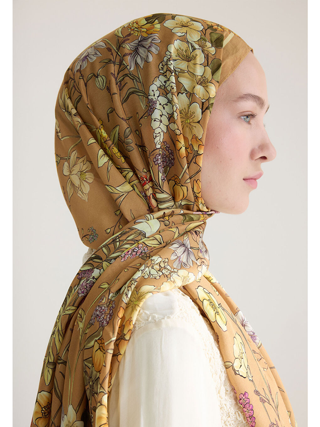 Kahverengi Valentına Floş Viskon Şal Tarçın Kabuğu-3