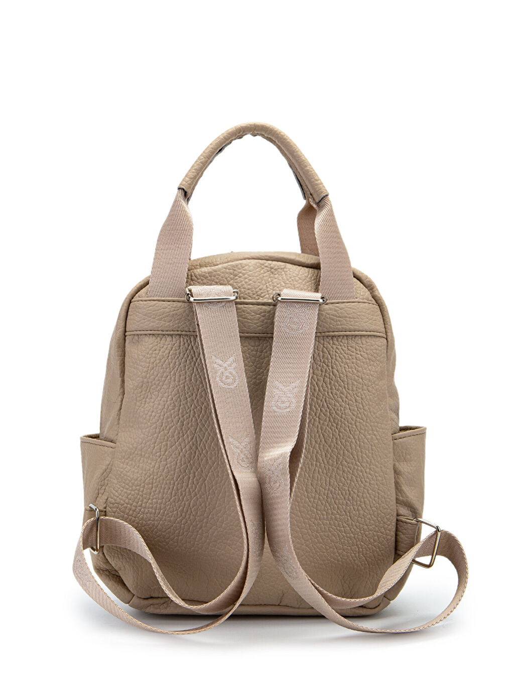 Bej Çok Gözlü Suni Deri Bucky Sırt Çanta Vizon-2