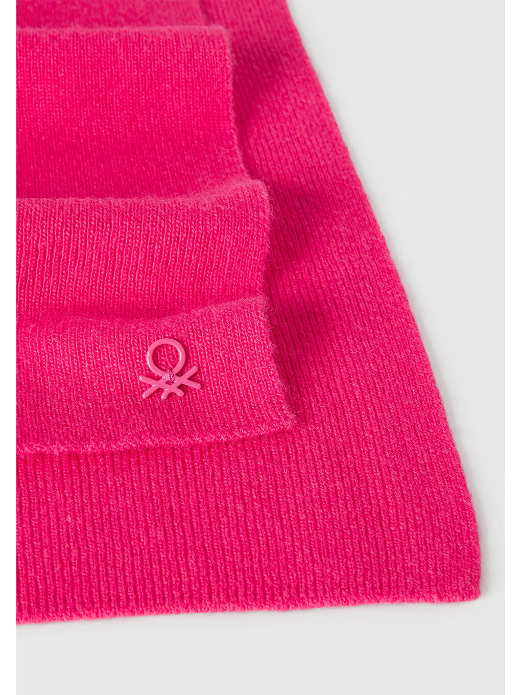 Kız Çocuk Pembe Yün ve Viskoz Karışımlı Logo Nakışlı Atkı-2