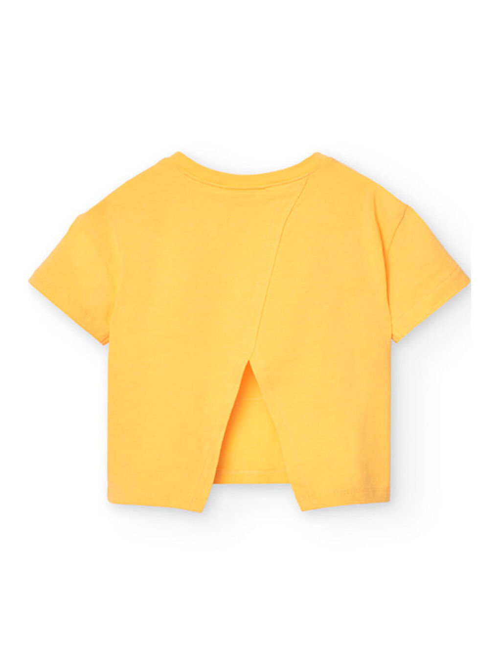 Sarı Çiçek Nakışlı Kız Çocuk Tişört-1
