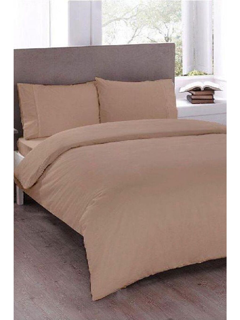 Kahverengi Pure Çift Kişilik Nevresim Seti Cappucino-3