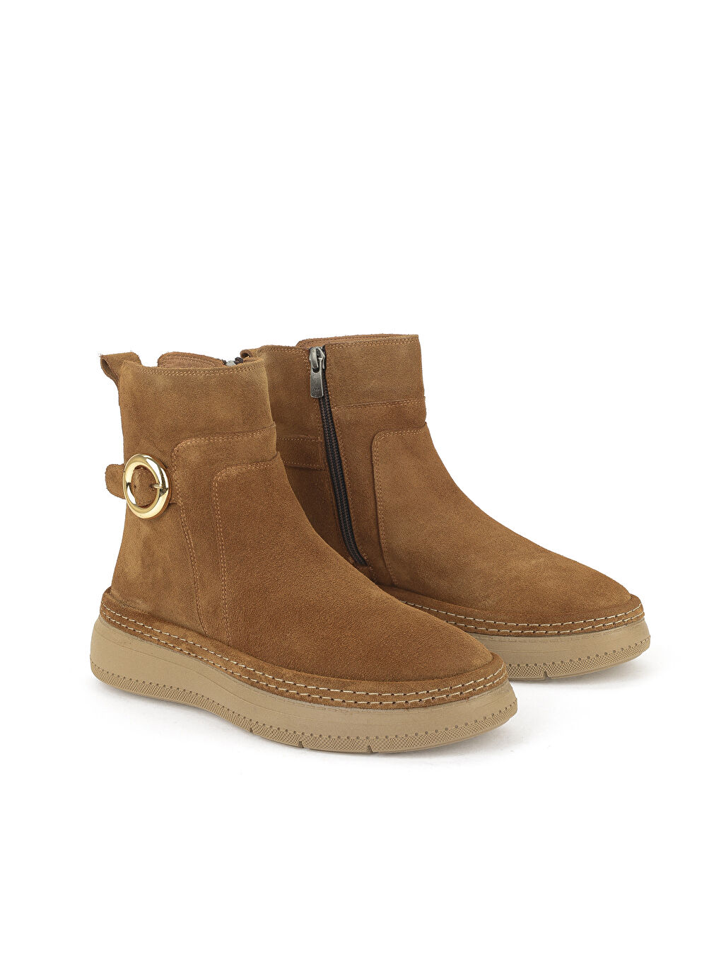 Kahverengi Kadın Hakiki Deri Bot 1531050Z26105252K Taba-1