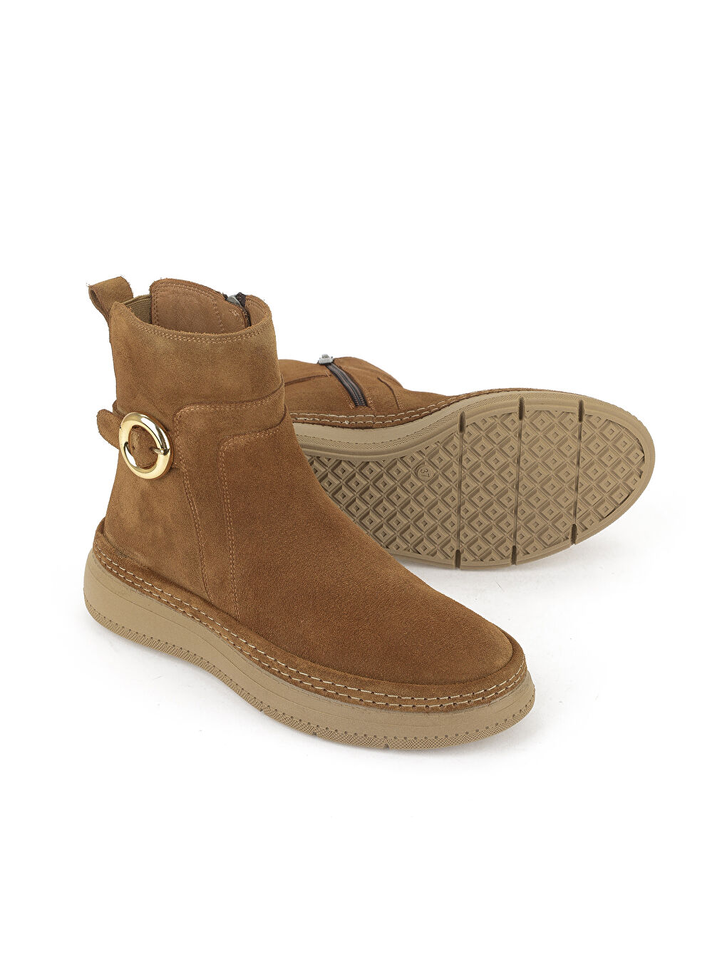 Kahverengi Kadın Hakiki Deri Bot 1531050Z26105252K Taba-3