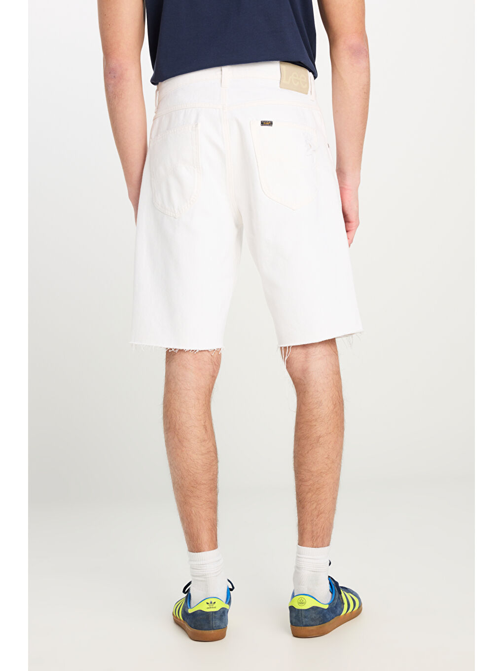 Regular Fit Normal Kesim %100 Pamuk Normal Bel Beyaz Jean Şort-3