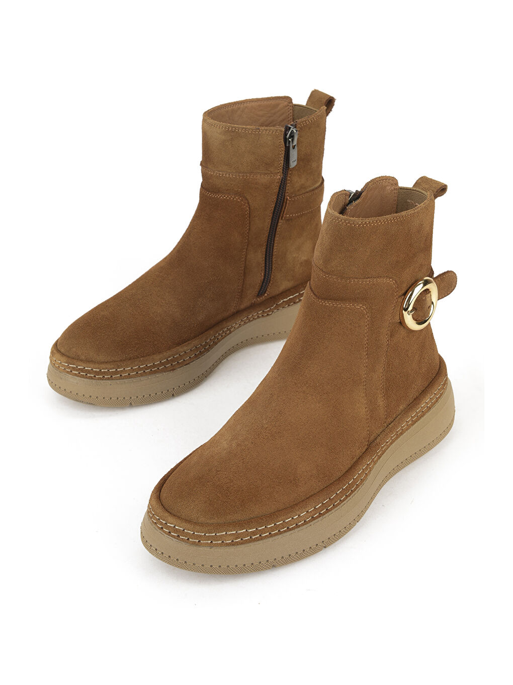 Kahverengi Kadın Hakiki Deri Bot 1531050Z26105252K Taba-4