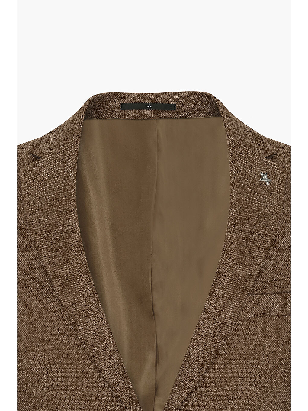 Erkek Kahverengi Slim Fit Dar Kesim Mono Yaka Armürlü Blazer Ceket-7