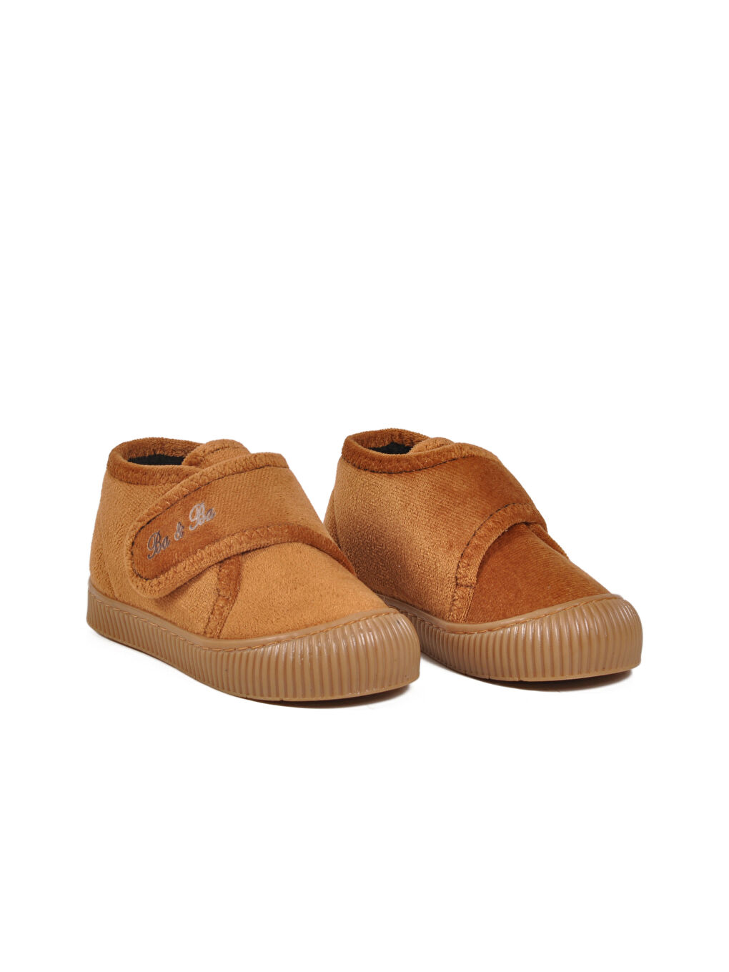 Kahverengi Taba Süet Cırtlı Unisex Çocuk Panduf Ba&Ba 058999 P-2