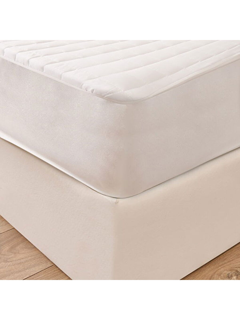 Soft Kapitoneli Sıvı Geçirmez Fitted Çift Kişilik Alez - Beyaz - 160x200 cm-4