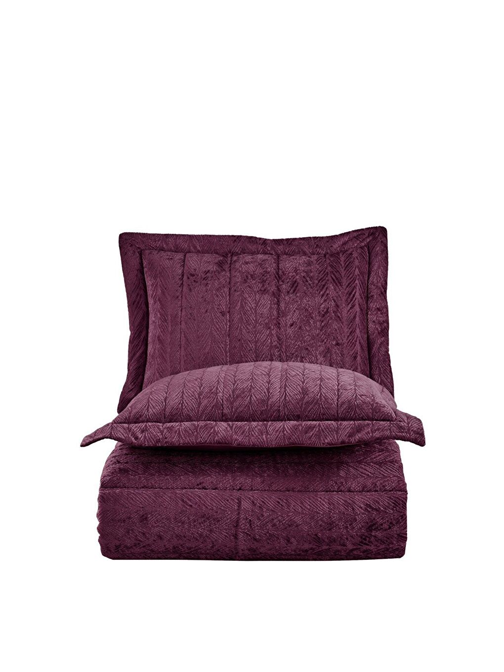 Elart Mürdüm Comfort yeni nesil uykuseti - 3 parça Velvet Mürdüm (230x220cm) - 2