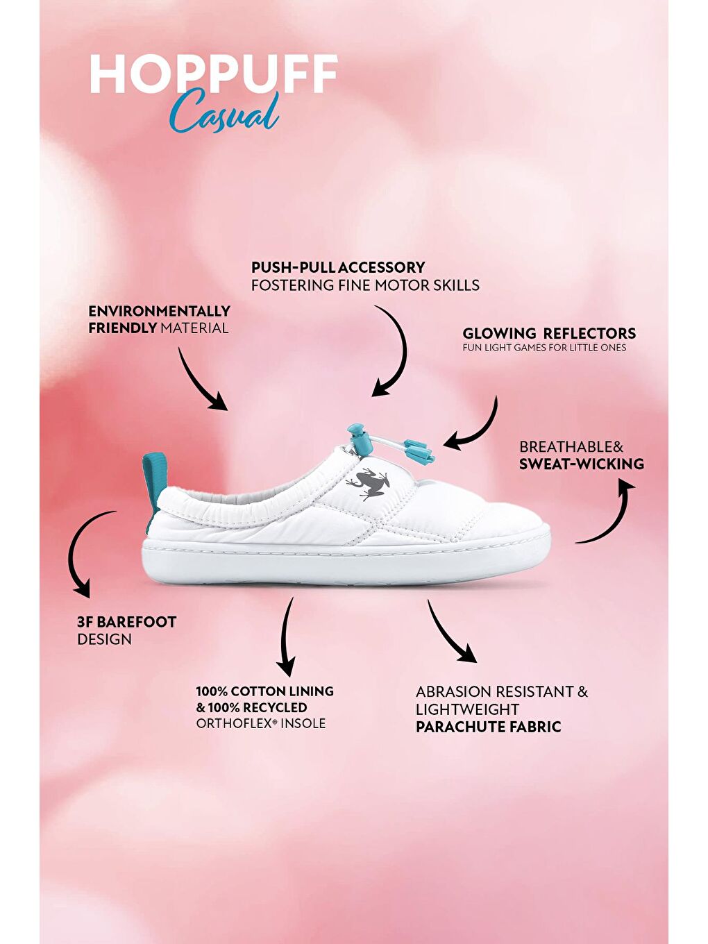 Hoppuff Casual Dinamik Beyaz Barefoot Çocuk Ayakkabı-1