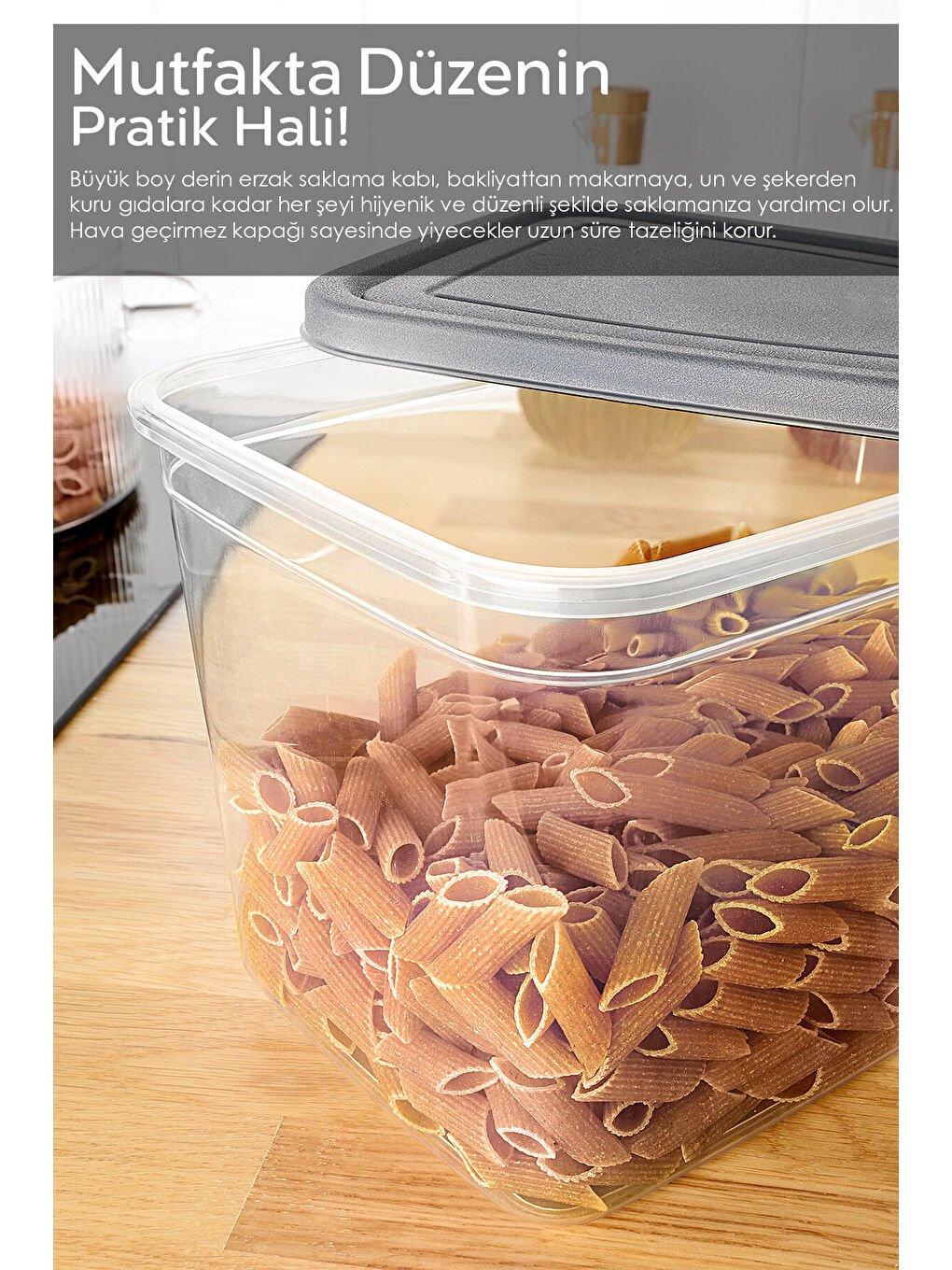 Renksiz 3 Adet Erzak Saklama Kabı 3700 ml-5